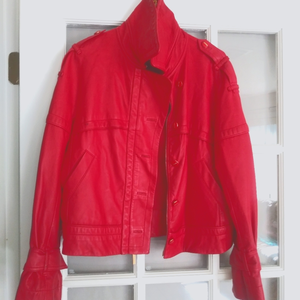 St John Red Leather biker jacket